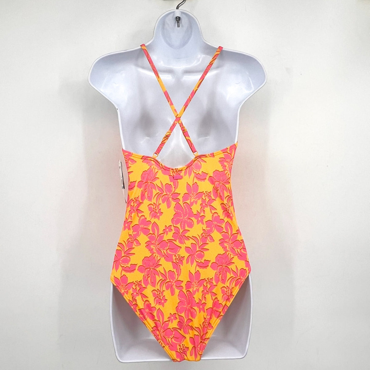 ROXY Big Girls Island Time One-Piece Swimsuit Size 16 Orange Golden Rays NWT