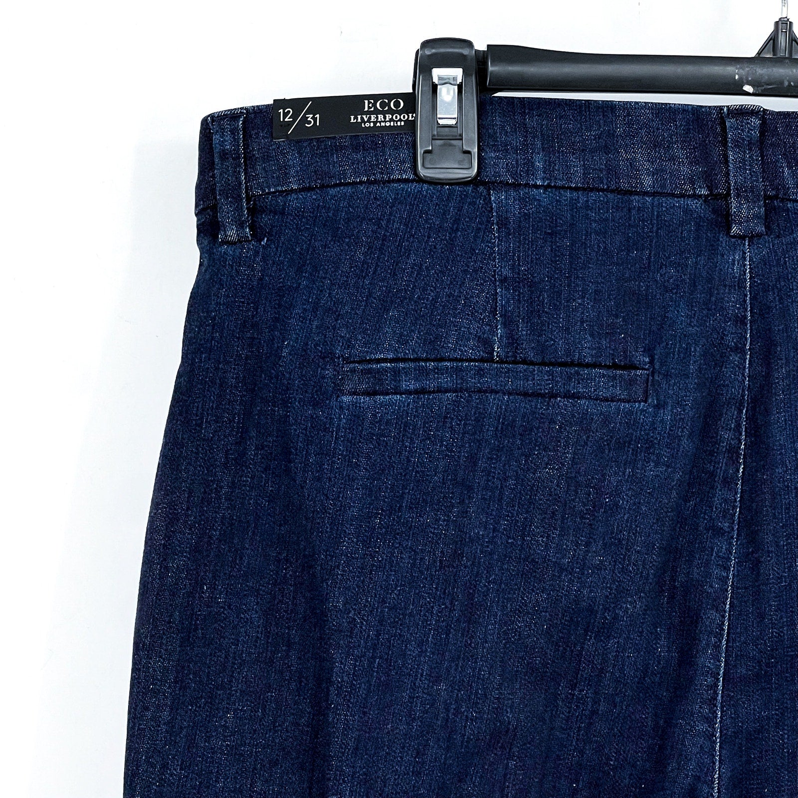 LIVERPOOL Womens Kelsey Wide Leg Trouser Jeans Size 12 Dark Blue Indigo NWT