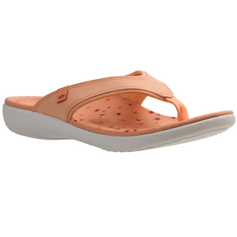 Spenco Womens Yumi Constellation Sandal Size 11 WIDE Coral Orange Flip Flop NWOB