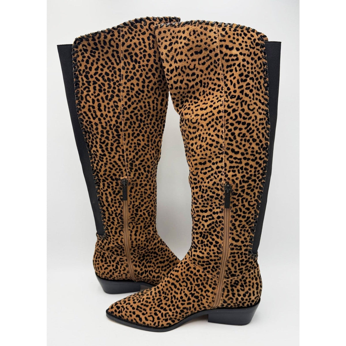 1.State Womens Sage Over the Knee Boots Size 7.5 EU 38 Brown Leopard NWOB