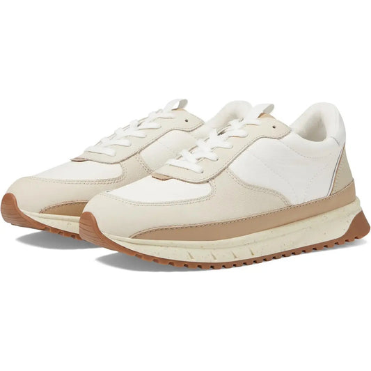 MADEWELL Womens Kickoff Trainer Sneakers US 7 M Cream Tan White Leather NIB
