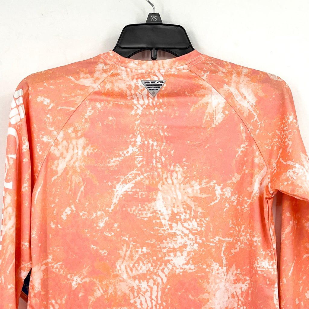 COLUMBIA Womens PFG Super Tidal Shirt XS Tiki Pink Print Long-Sleeve NWT