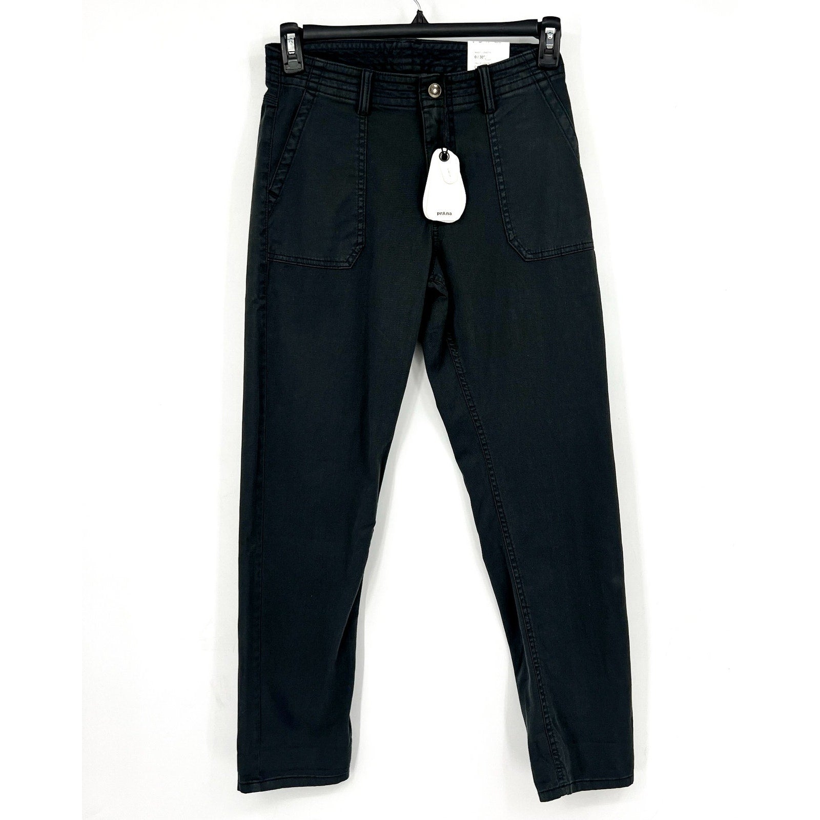PRANA Women's Sancho Boyfriend Pants Size 0 Reg Charcoal Gray Relaxed Fit NWT