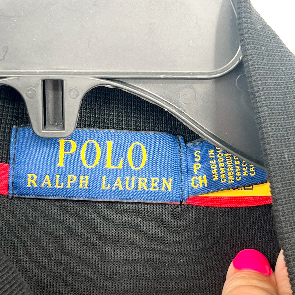 POLO RALPH LAUREN Men's Double-Knit Full Zip Track Jacket Small Polo Black NWT