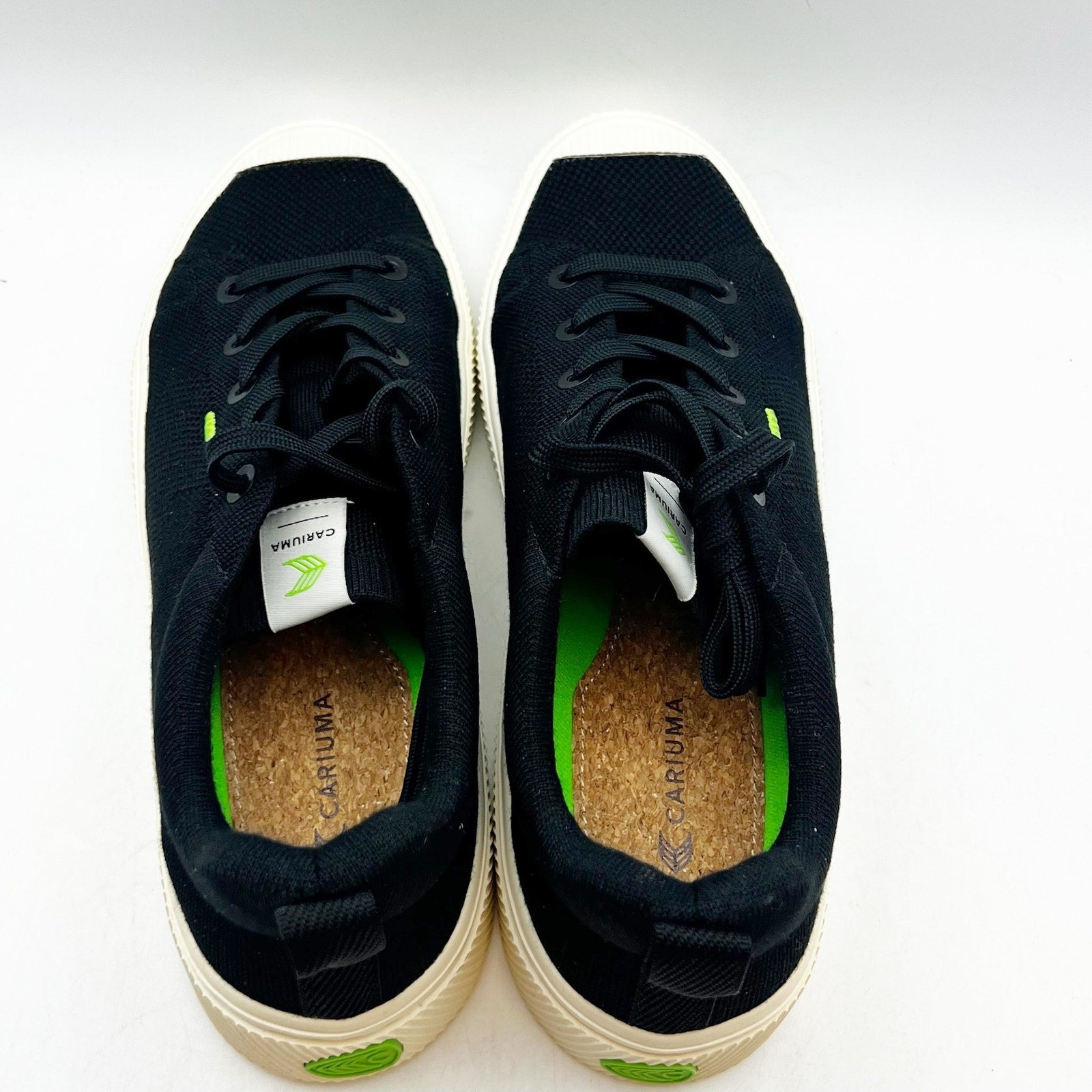 Cariuma IBI Low Casual Sneakers Mens 10.5 Womens 12 Black Bamboo Knit NIB