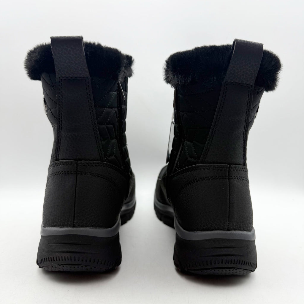 Skechers Womens Easy Going Frostline Winter Boots US 8.5 Black Waterproof NWT