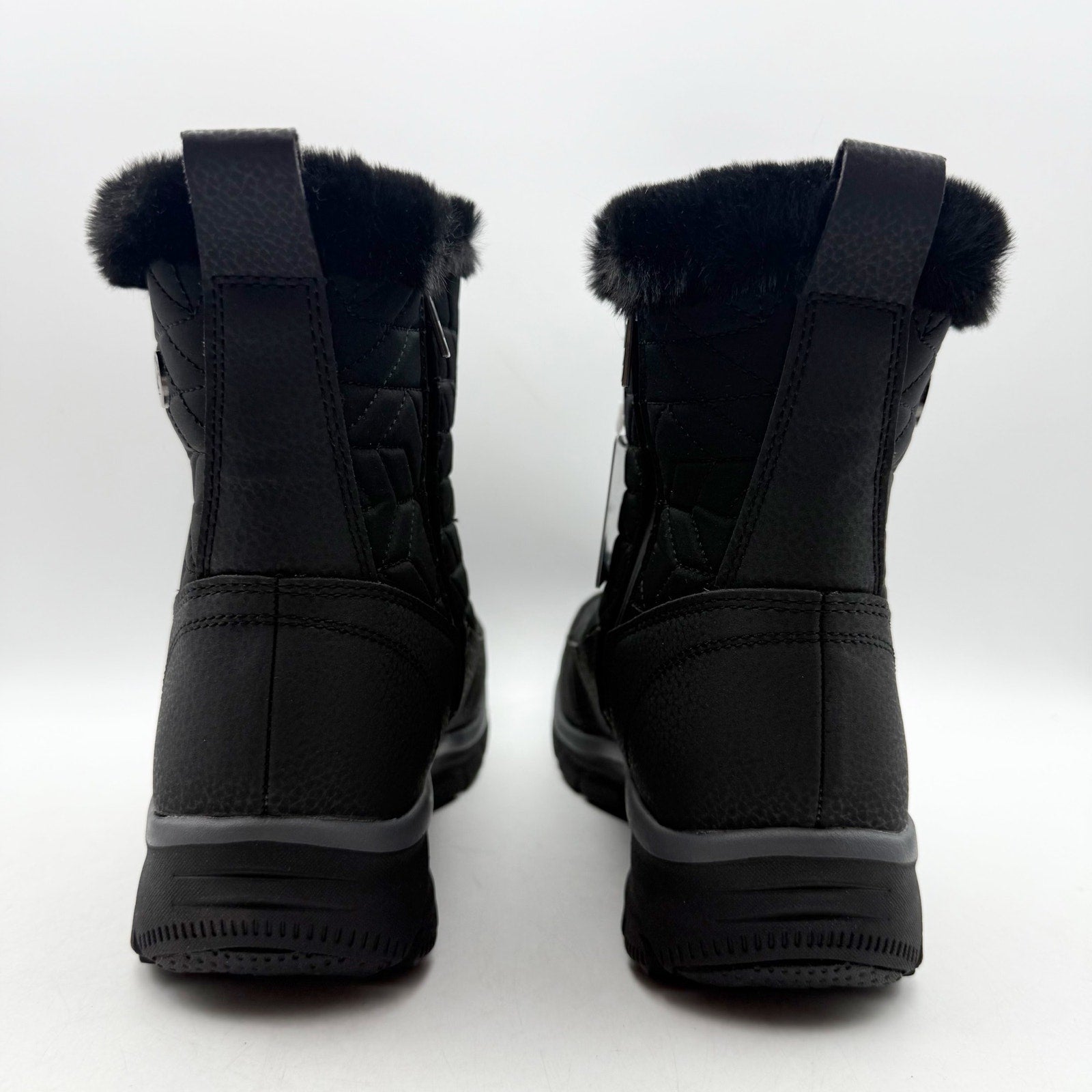 Skechers Womens Easy Going Frostline Winter Boots US 8.5 Black Waterproof NWT