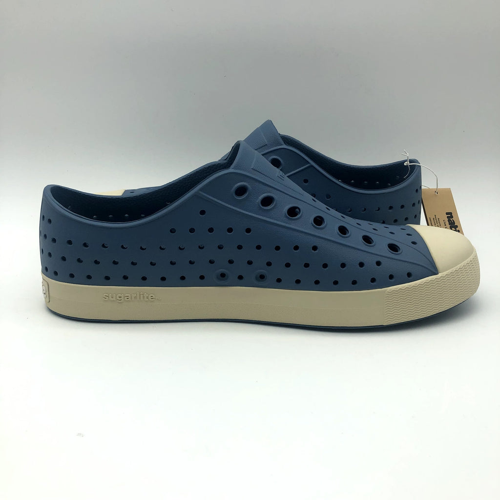 Native Jefferson Slip On Casual Shoes Mens 11 Oasis Blue Bone White Sneakers NIB