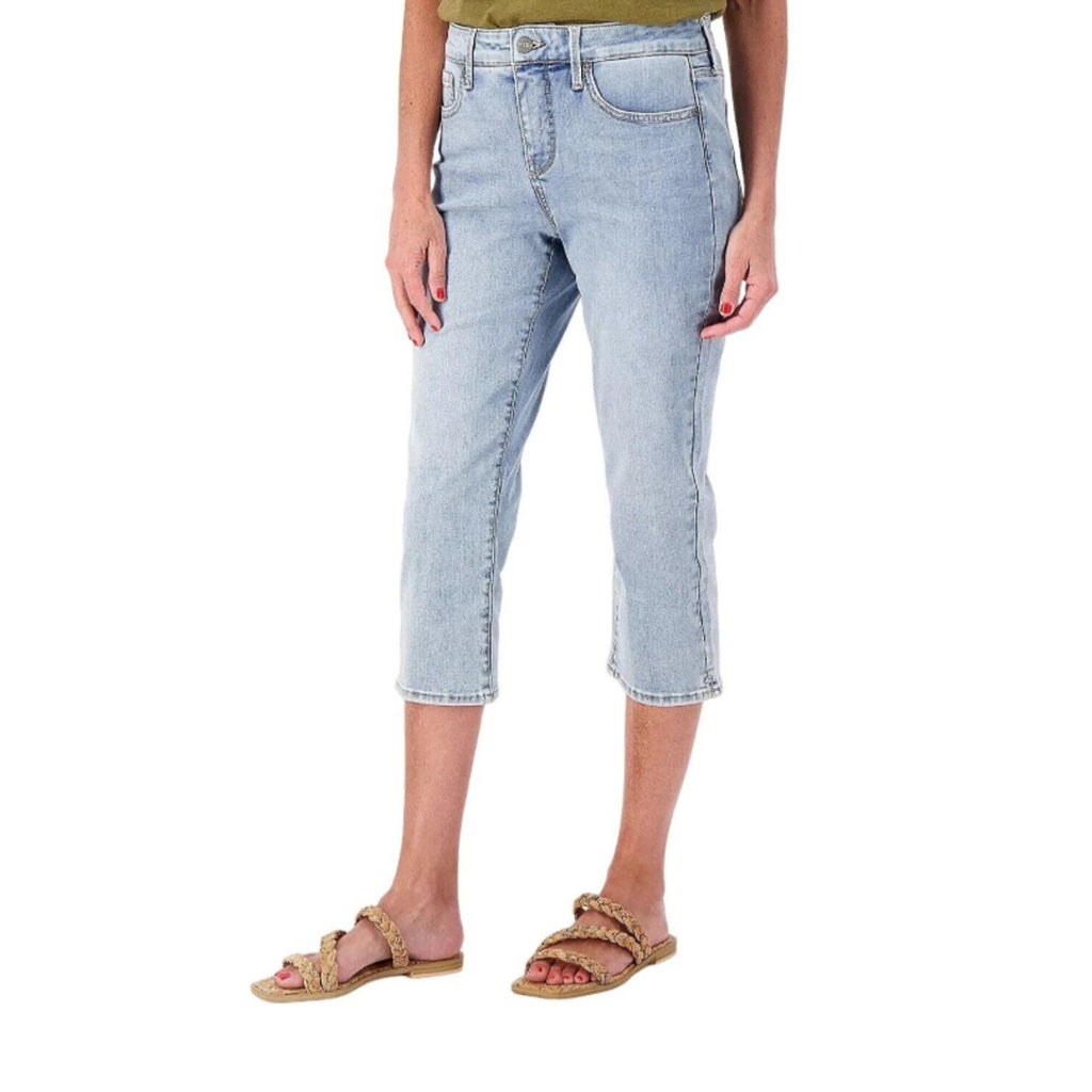 NYDJ Curves 360 Womens Slim Straight Crop Jeans Size 4 Charmed Light Blue NWT