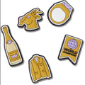 Crocs Winner Jibbitz Charm 5-Pack - Gold Champagne GOAT Ring Banner NWT