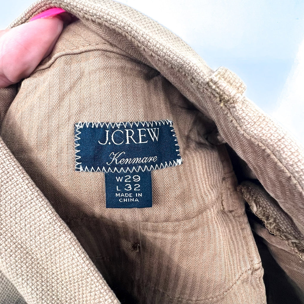 J.CREW Men's Kenmare Relaxed-fit Suit Pants 28x32 Tan Basketweave BM235 NWT