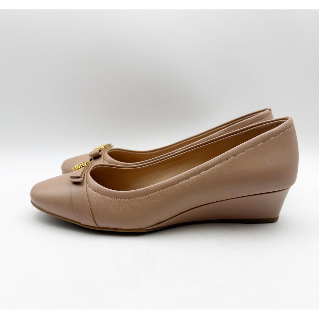 Cole Haan Womens Malta Wedge Heels Size 8B EU 38.5 Tan Blush Leather NIB
