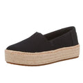 TOMS Womens Valencia Platform Slip On Shoes Size 10 Black Canvas Casual NWOB