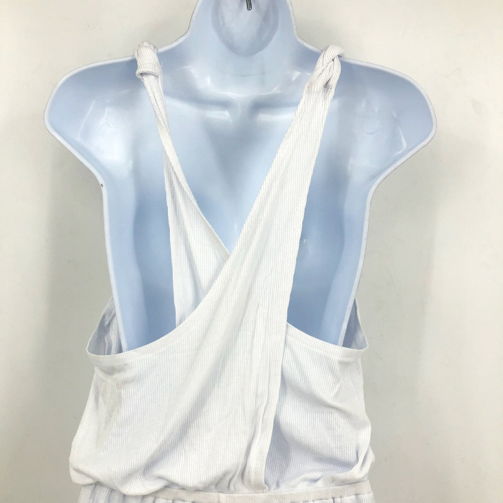 BECCA Women's Mykonos Pull On Romper Beach Cover Ups Medium White Stretch NWT