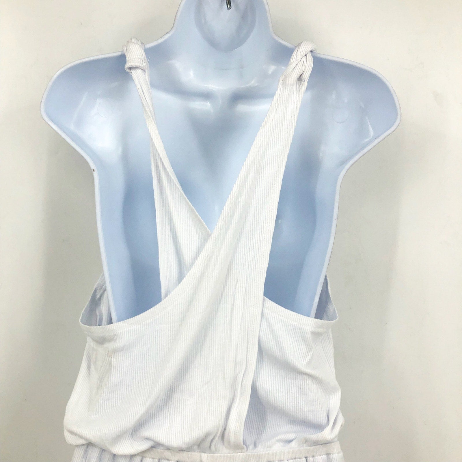 BECCA Women's Mykonos Pull On Romper Beach Cover Ups Medium White Stretch NWT