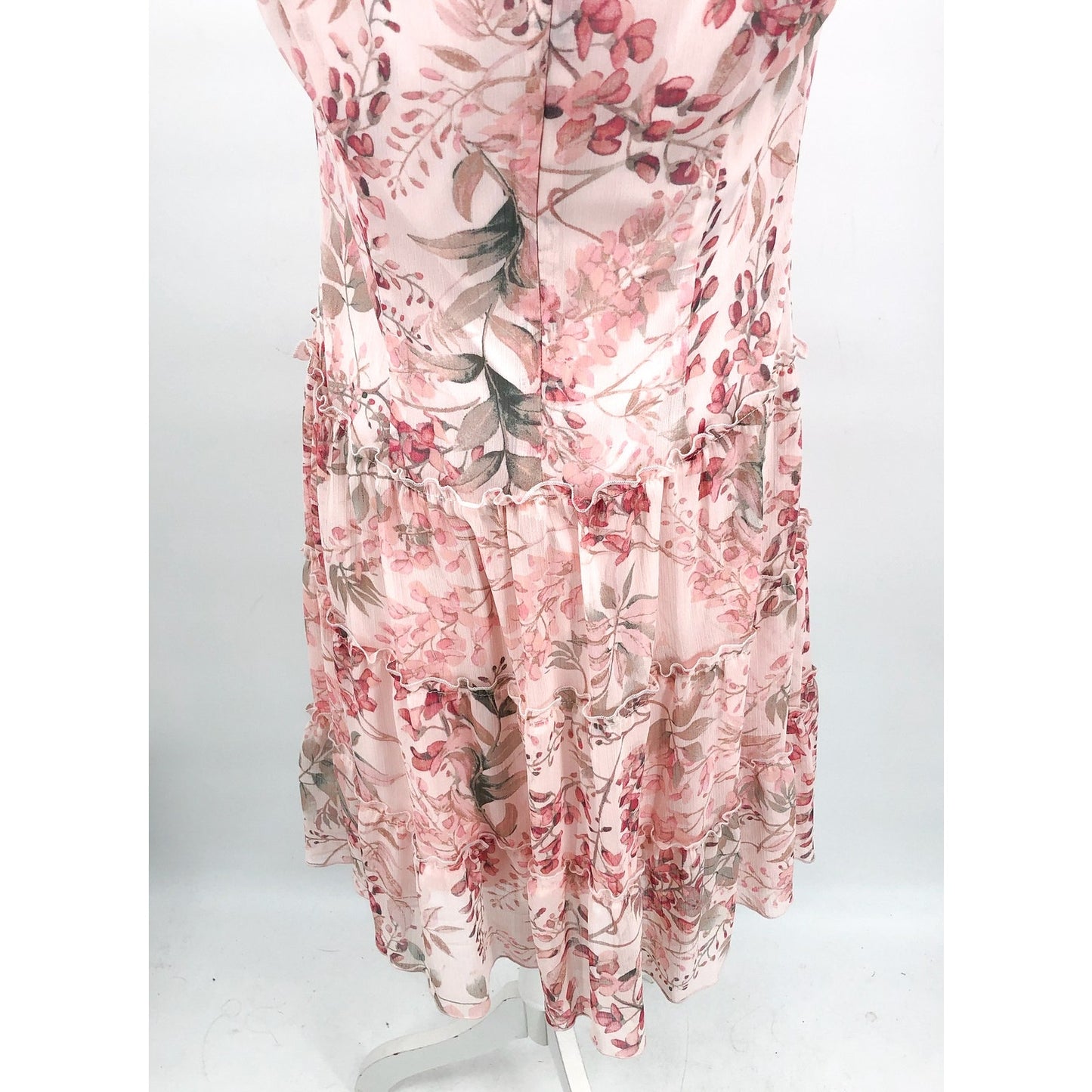 CONNECTED APPAREL Women's Sleeveless Chiffon Dress Size 4 Pink Floral Print NWT