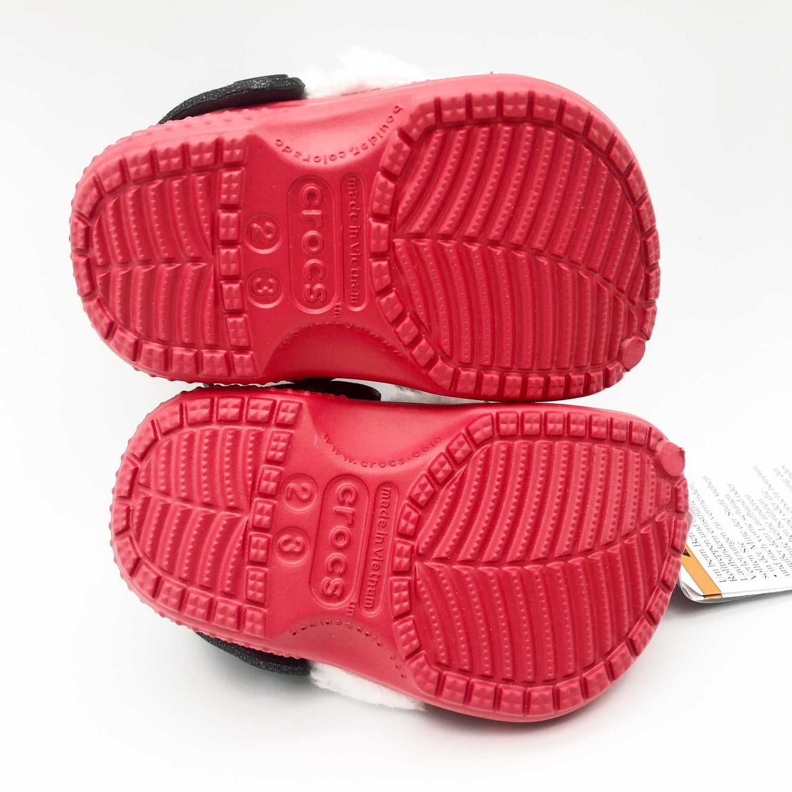 Crocs Baby Santa Classic Clogs Infant Size 2-3 Festive Red White Black NWT