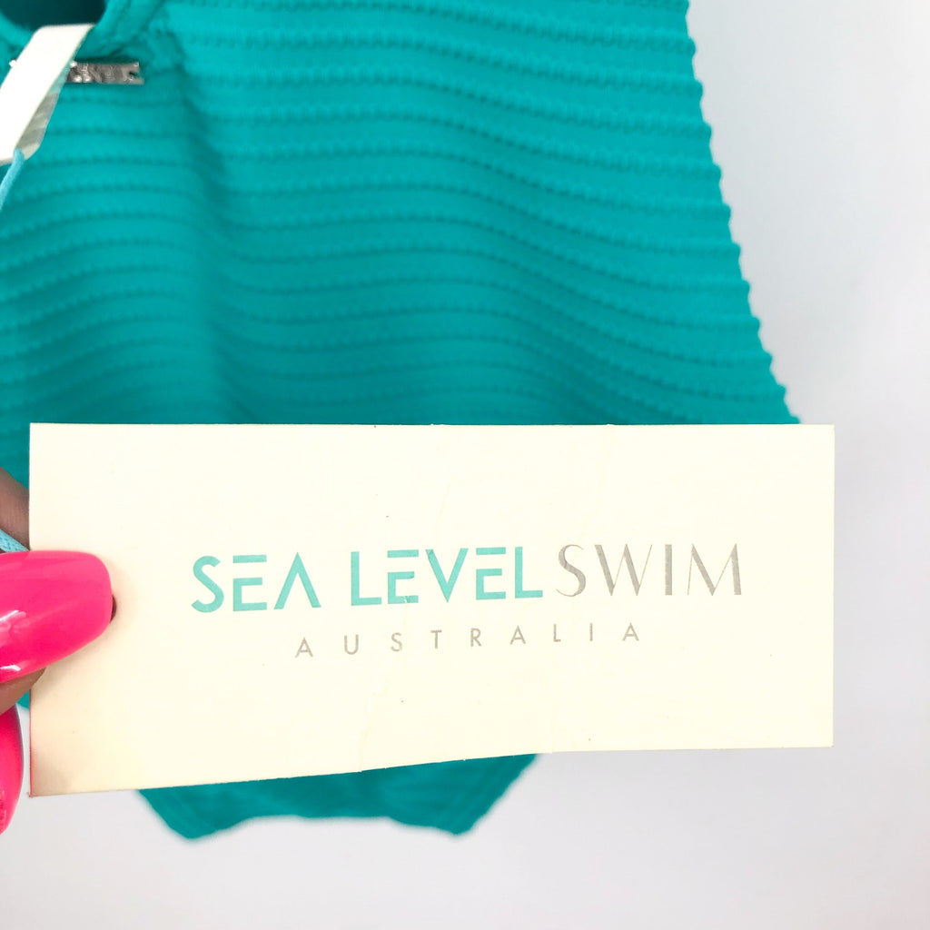 SEA LEVEL SWIM Spinnaker Halter One Piece Swimsuit Size 8 Aqua Green NWT