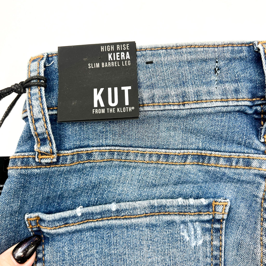 KUT FROM THE KLOTH Donna Ankle Skinny Jeans Size 0 Blue Distressed High-Rise NWT