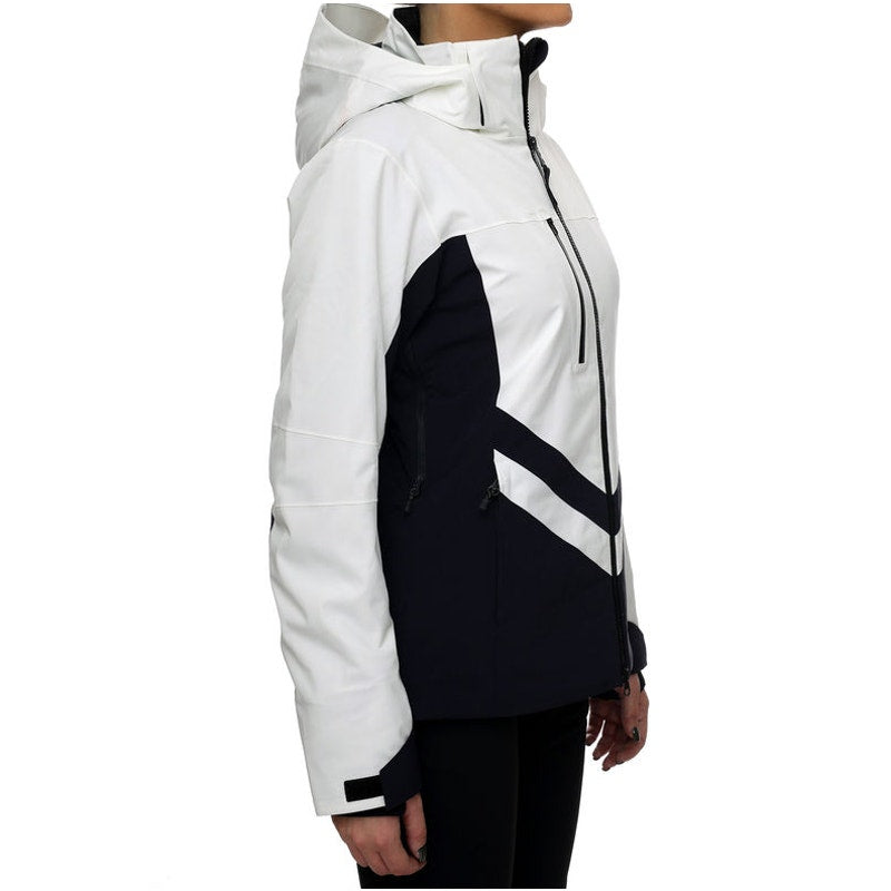 BOGNER Women's Dalya Hooded Two Tone Ski Jacket US 4 Small Off White WP NWOT