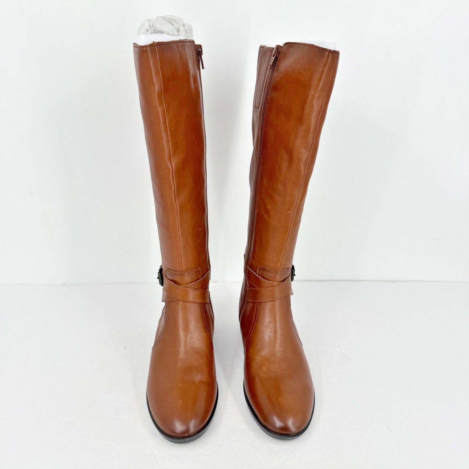 Naturalizer Womens Rena Knee High Boots US 7 Wide EU 37 Brown Leather NIB
