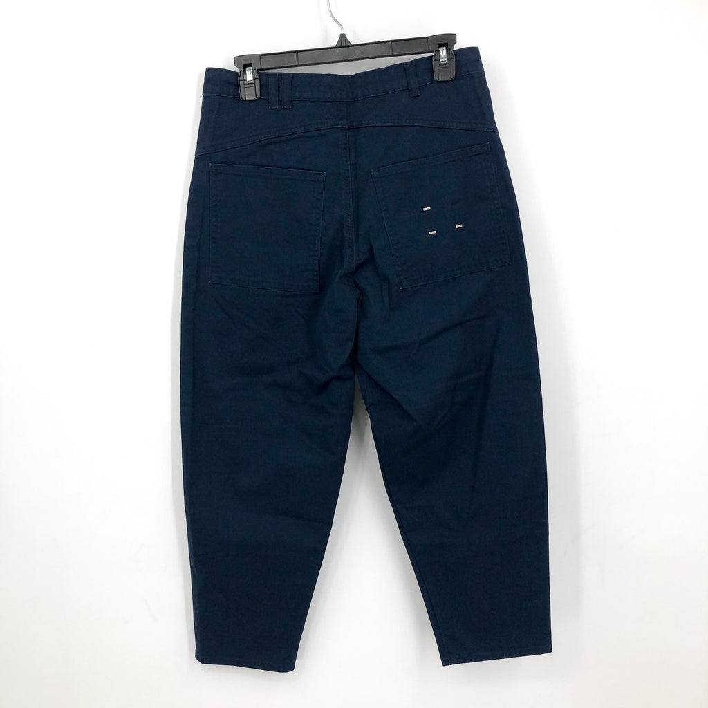 LABEL Women Go-to Pants Large Navy Blue Relaxed Fit High Rise Crop Pockets NWT