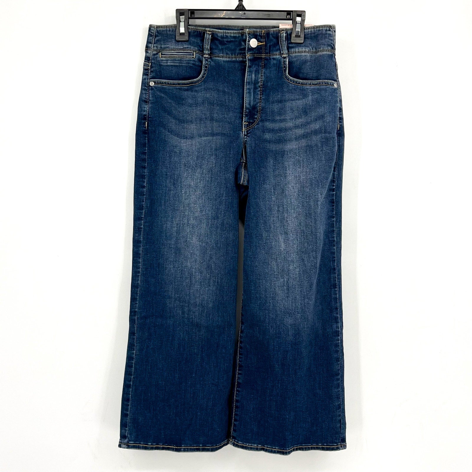 NYDJ Womens Major Wide Leg Capri Jeans Size 4 Long Serendipity Blue NWT