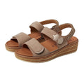 Mobils by Mephisto Womens Riley Wedge Sandals Size 10 EU 40 Light Taupe NIB