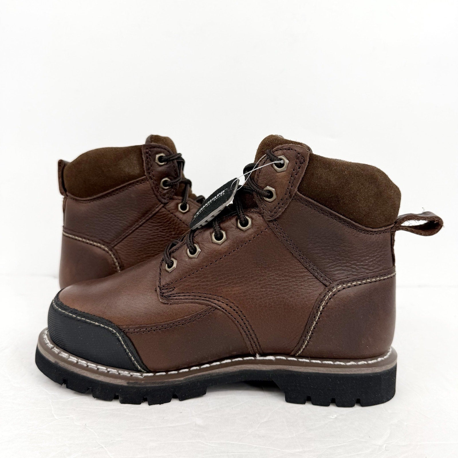 Iron Age Mens Dozer 6 Work Boots US 6 Wide Brown Leather Steel Toe NIB