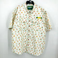 MAGELLAN Mens Life As A Luchador Fishing Shirt 2XL White Print Short Sleeve NWOT
