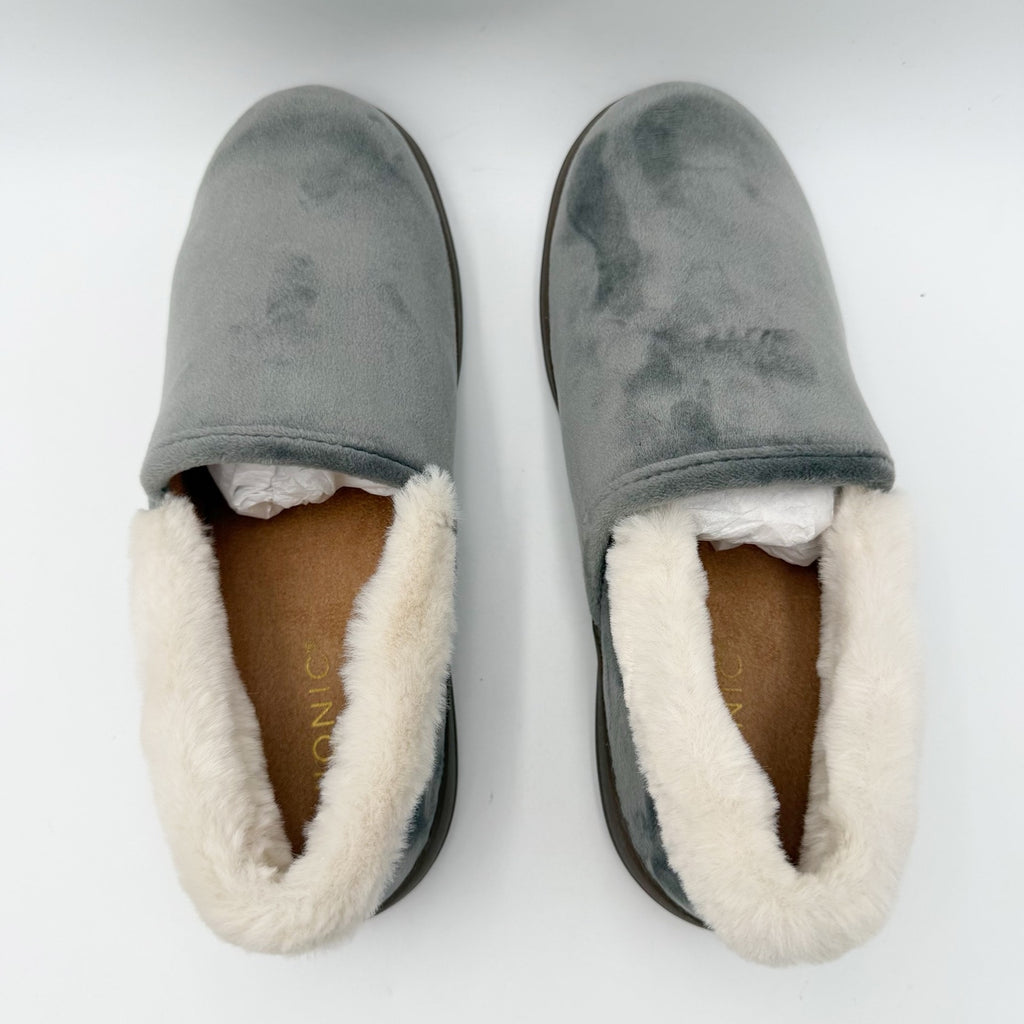 Vionic Womens Clare Slippers Size 8 M EU 38.5 Grey Charcoal Slip On NIB