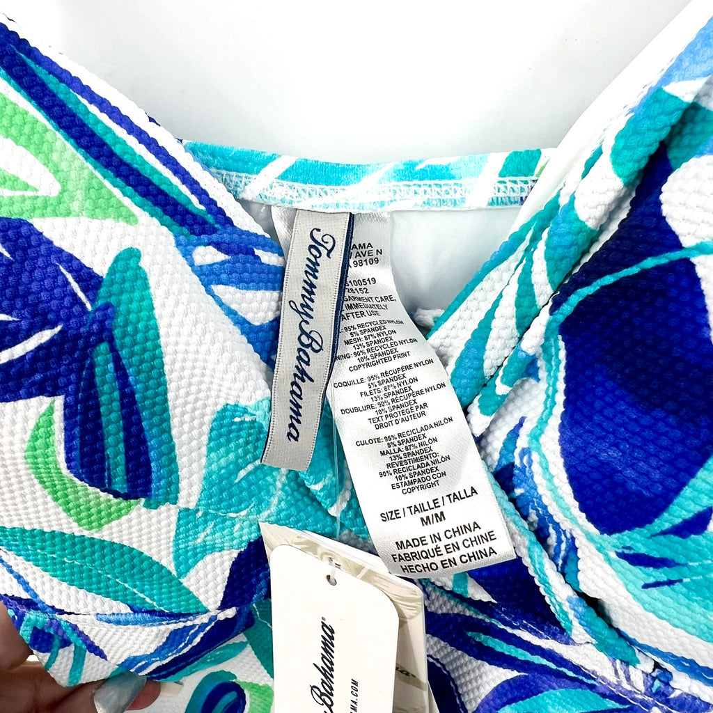 TOMMY BAHAMA Marina Underwire Tankini Medium Beach Glass Blue Island Cays NWT