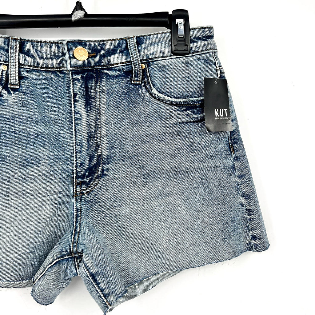 KUT FROM THE KLOTH Taylor Denim Shorts Size 2 Freedom Blue High Waist CutOff NWT
