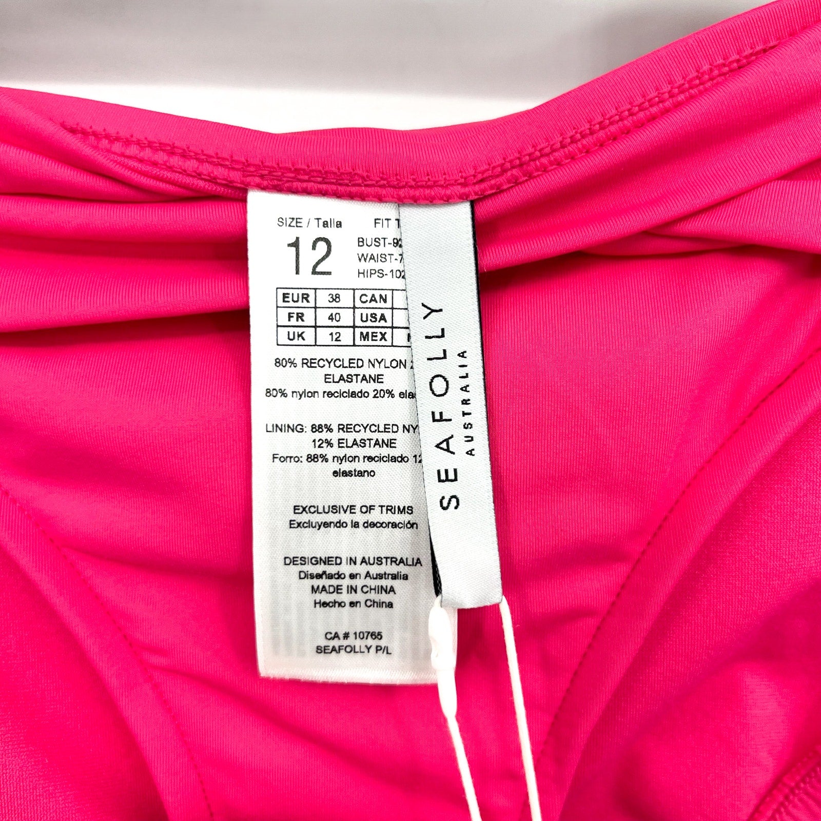 SEAFOLLY Women's Twist Band Hipster Bikini Bottom Size 8 Pink Raspberry NWT