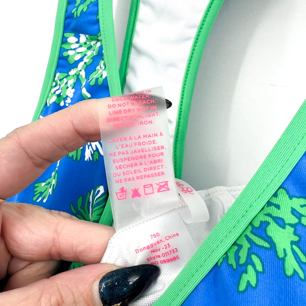 LILLY PULITZER Kailanie One Piece Swimsuit Size 0 Briny Blue A Bit Salty NWOT