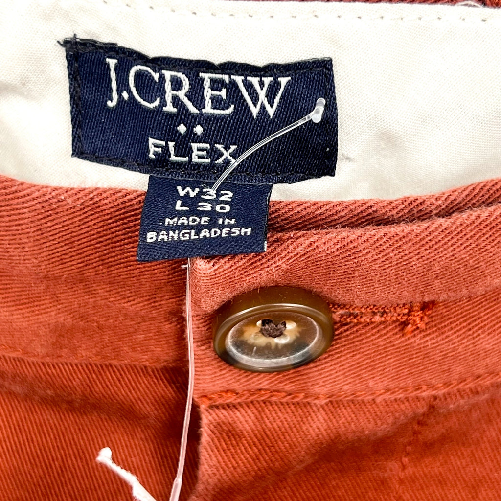 J.CREW Men's Straight-Fit Flex Chino Pants 32x30 Bricked Red Stretch H3186 NWOT