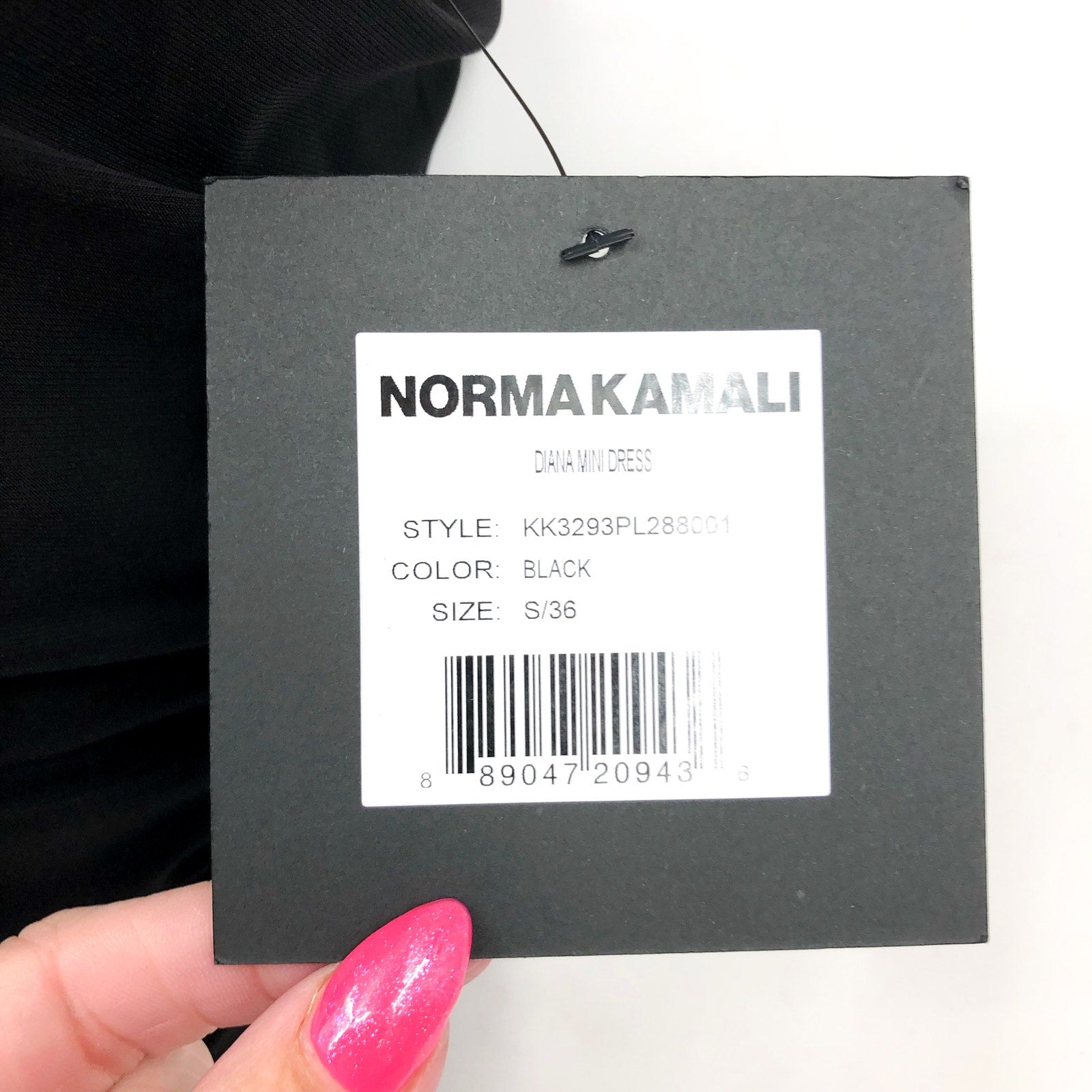 NORMA KAMALI Women's Diana One Shoulder Mini Dress Small/36 Black Ruched NWT