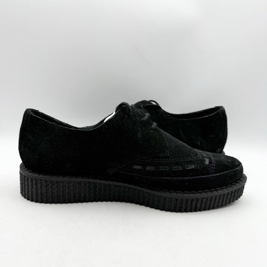 RE/DONE Women Creeper Oxford Shoe EU 37 US 7 Black Suede Platform NWOB