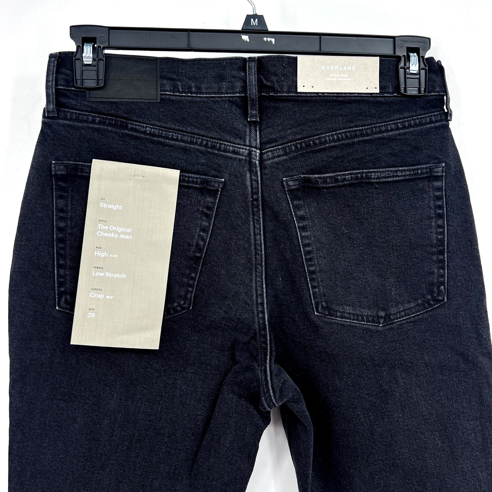 EVERLANE Womens The Original Cheeky Jeans Size 29 Tumbled Black 26.5" Inseam NWT