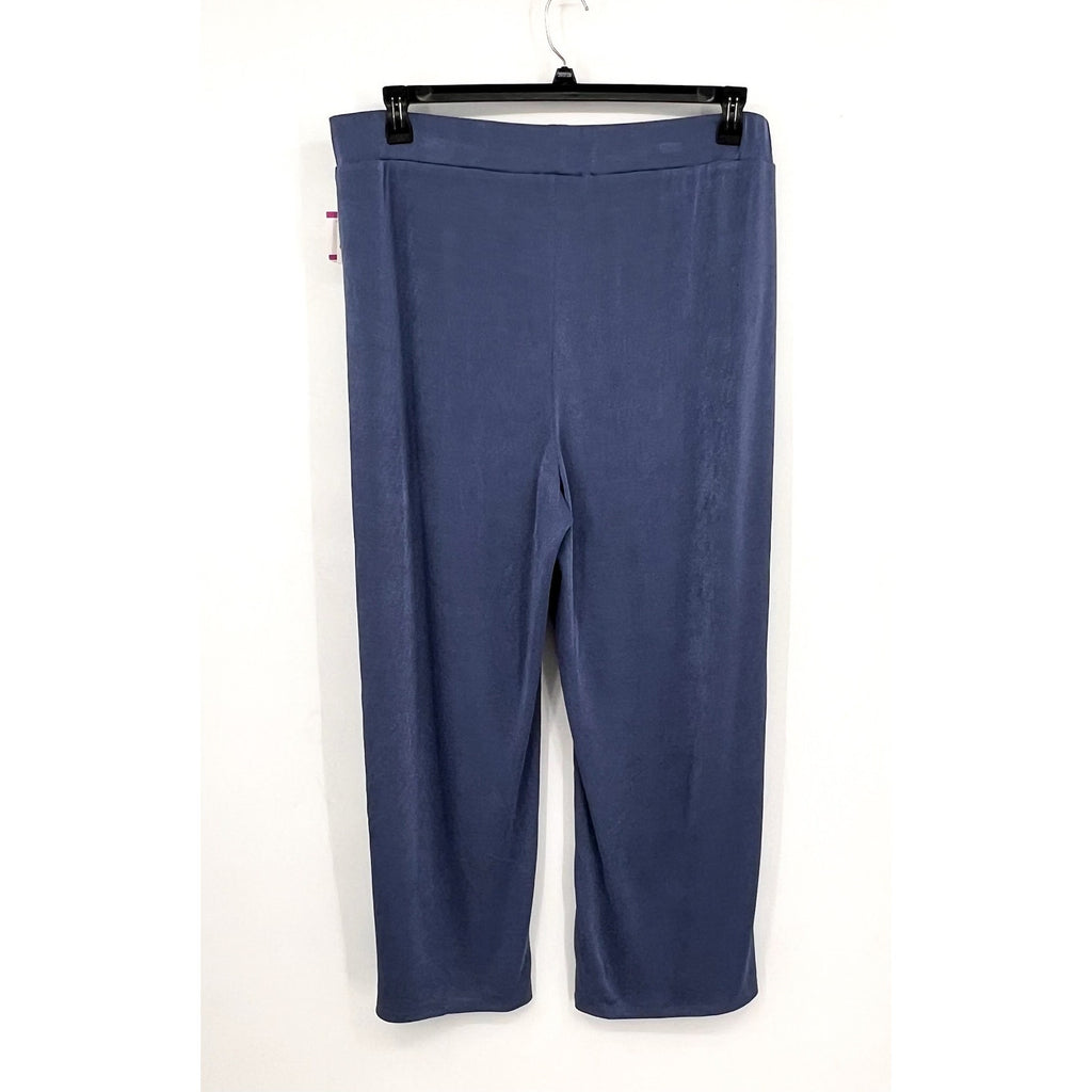 KASPER Women's Traveler's Knit Pull-On Wide-Leg Pants 2X Plus Blue Heron NWT