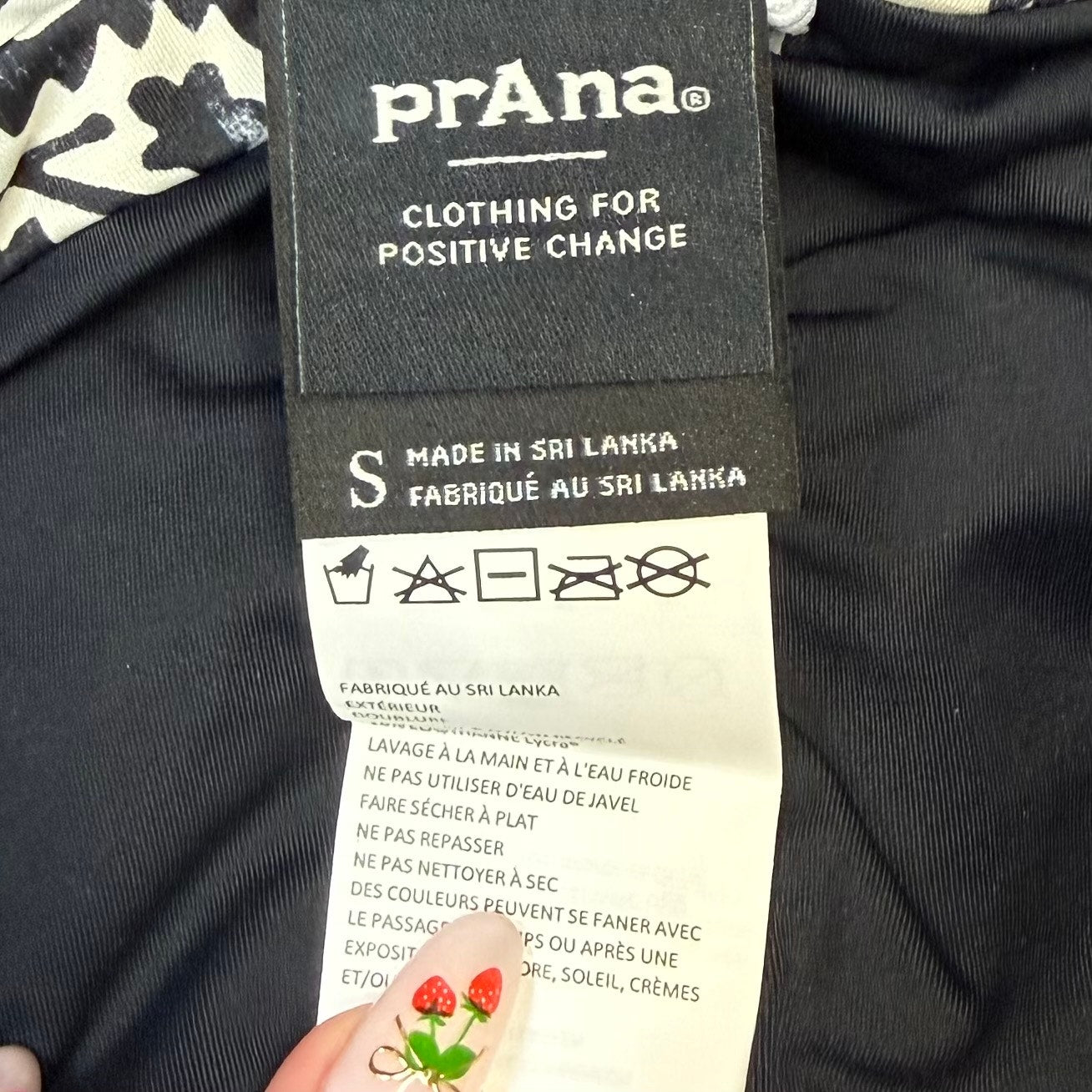 PRANA Women's Ruby Beach Bottom Small Black Flora Fauna Print Side Lace NWT