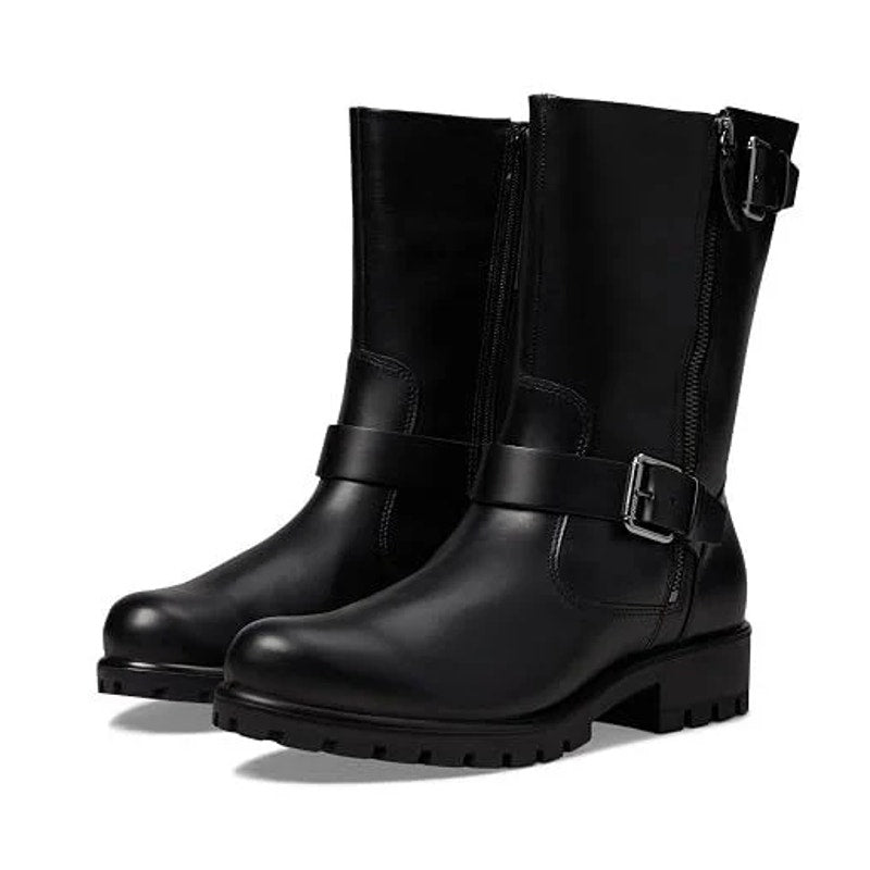 ECCO Womens Modtray Moto Mid Calf Boots EU 38 US 7-7.5 Black Leather NWOB