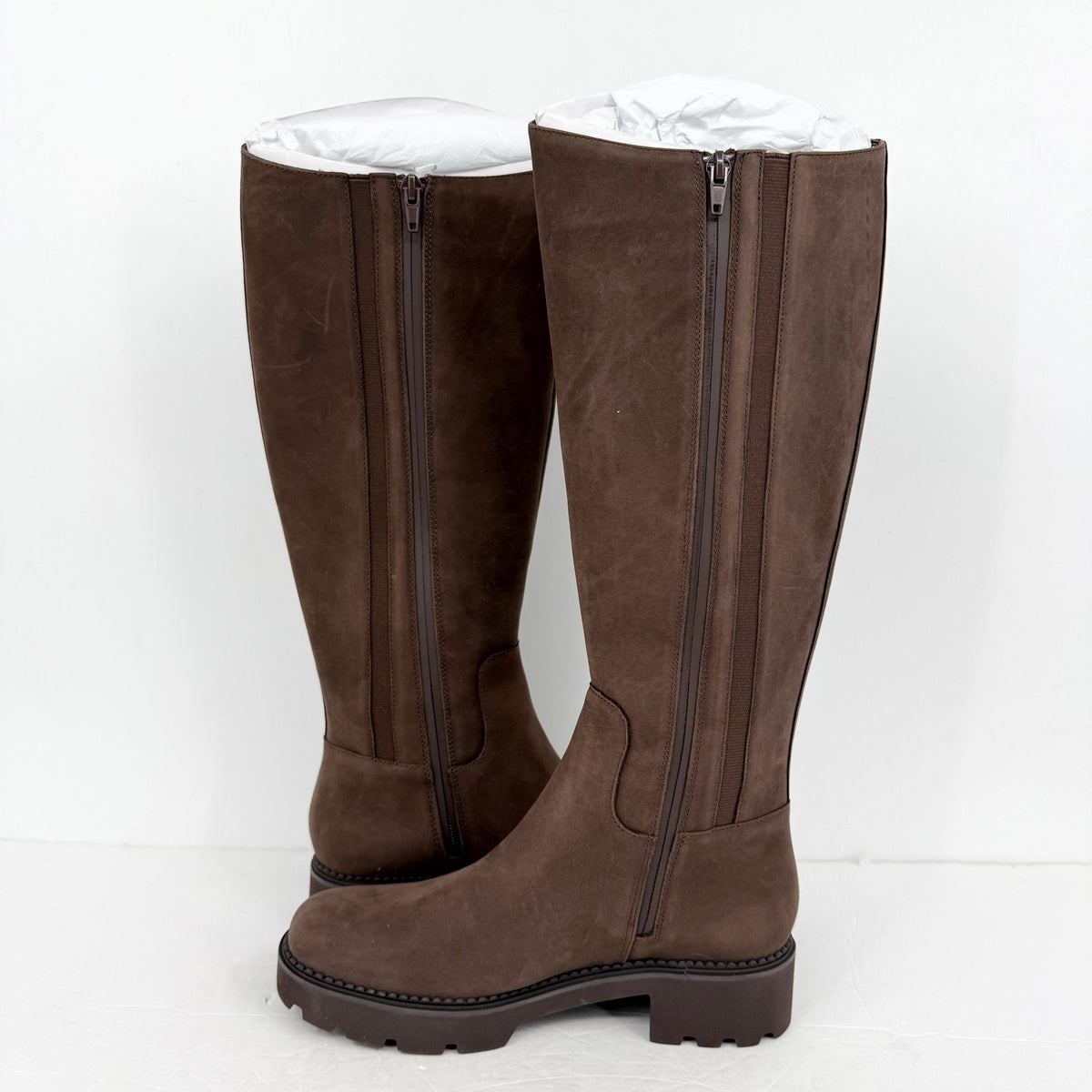 VIONIC Womens Fallbrook Knee High Boots Size 7.5 EU 38 Brown Leather NWOB