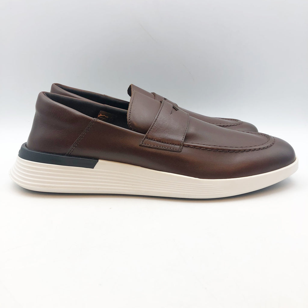 Wolf & Shepherd Crossover Loafers Mens 6.5 Womens 8 Brown Leather Slip On NIB