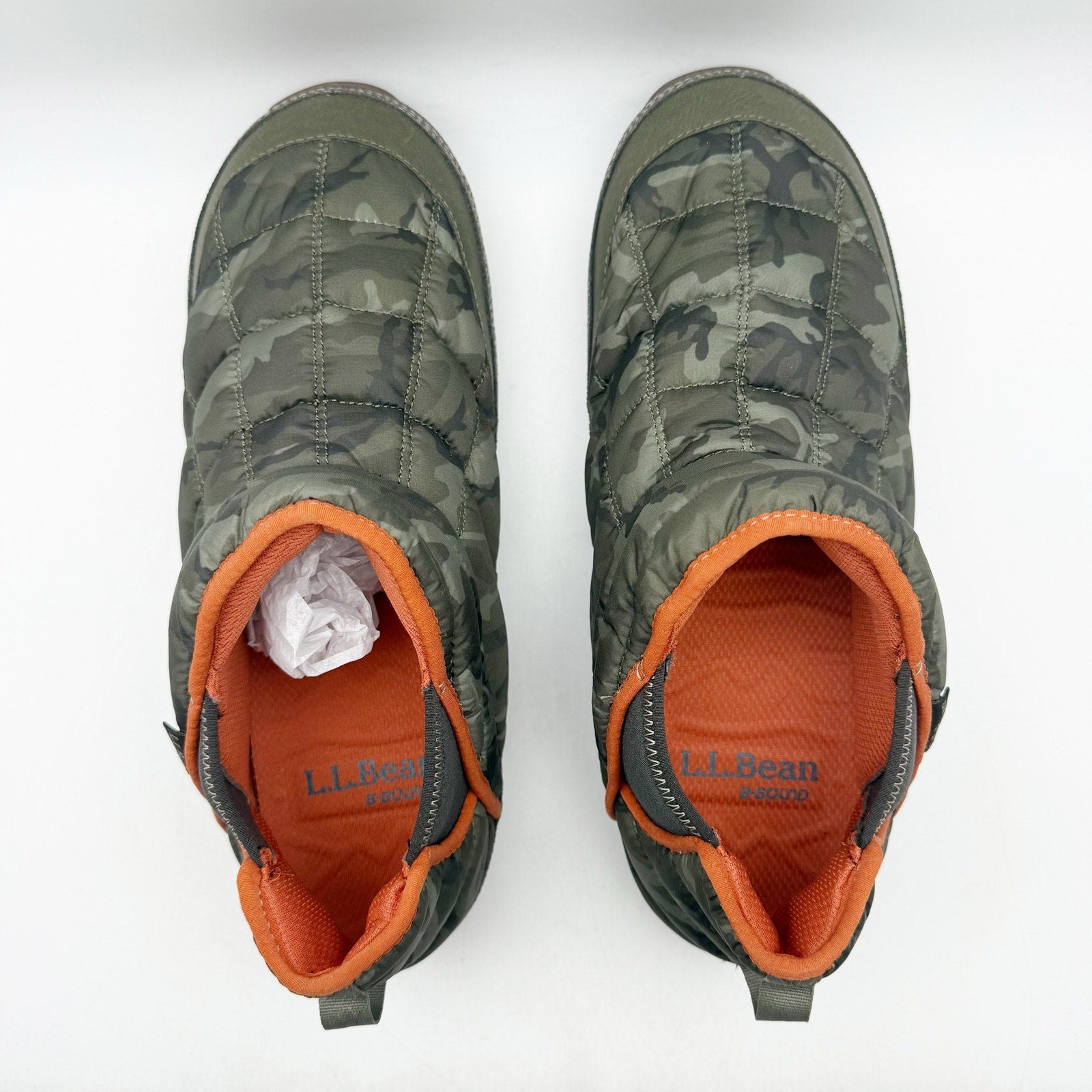 L.L.Bean Mens Mountain Classic Quilted Ankle Boots US 9 M Green Camo NWOB