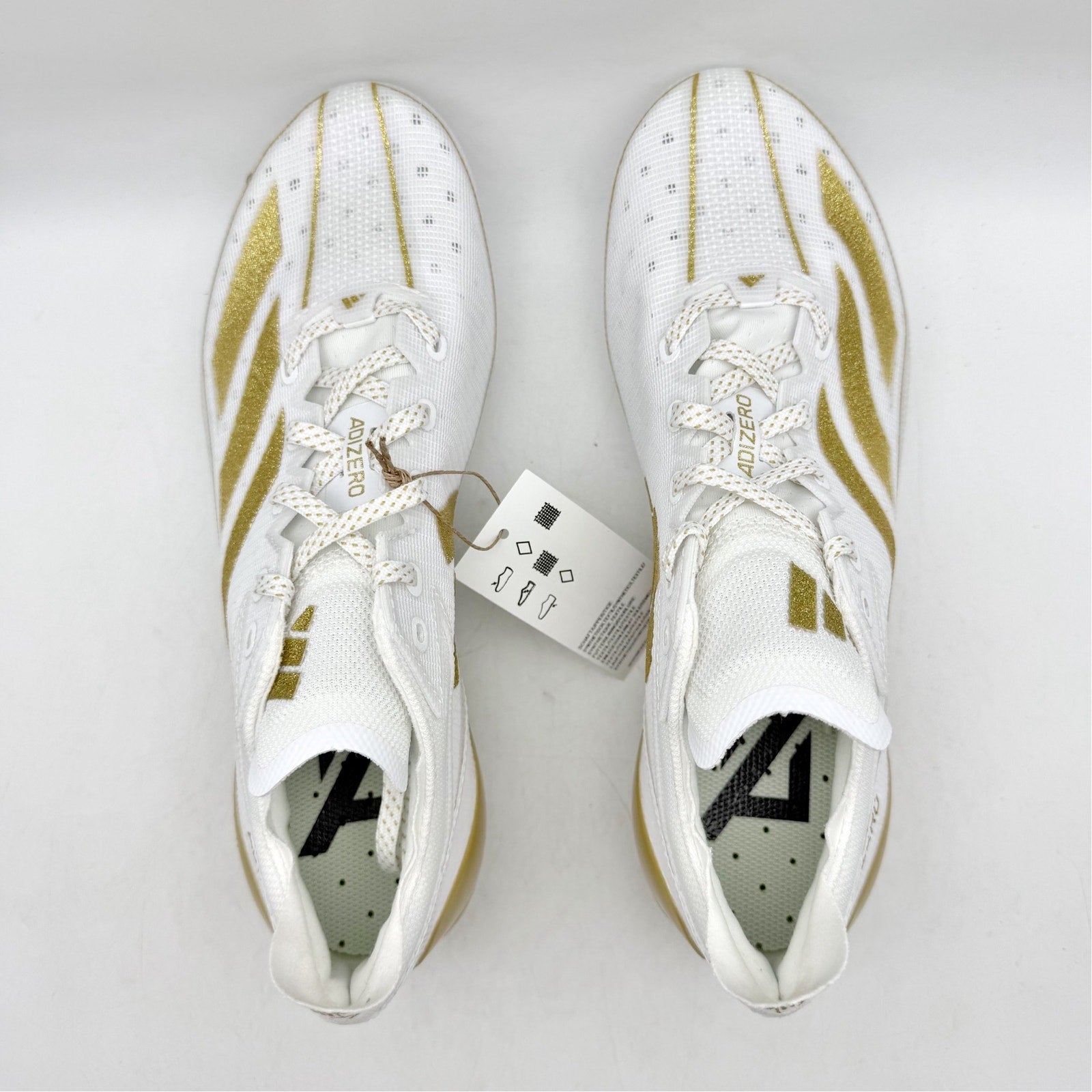 Adidas Mens Adizero Electric Football Cleats US 7.5 White Gold IE4381 NWOB