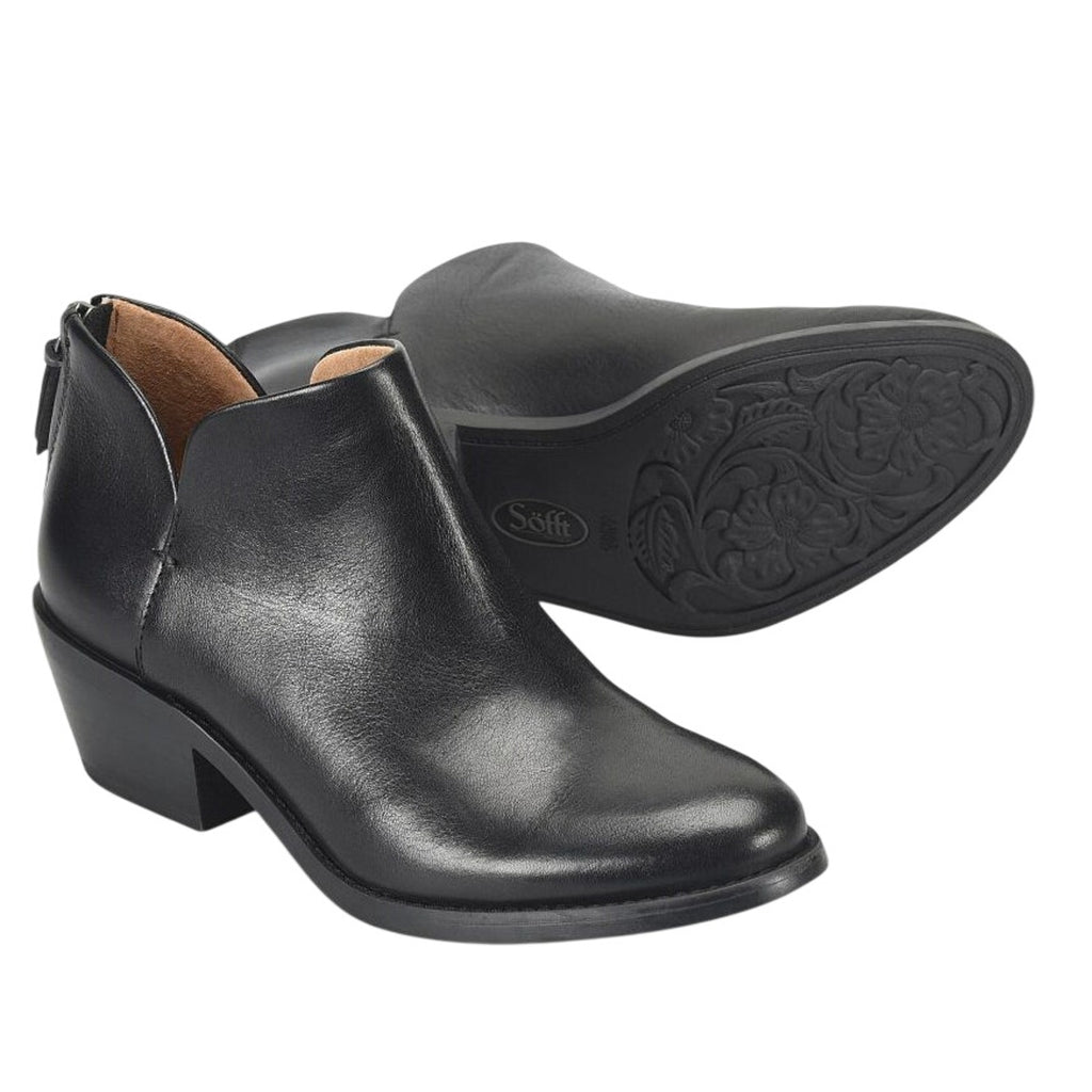 Sofft Womens Angelica Ankle Booties Size 11 Black Leather Waterproof NWOB