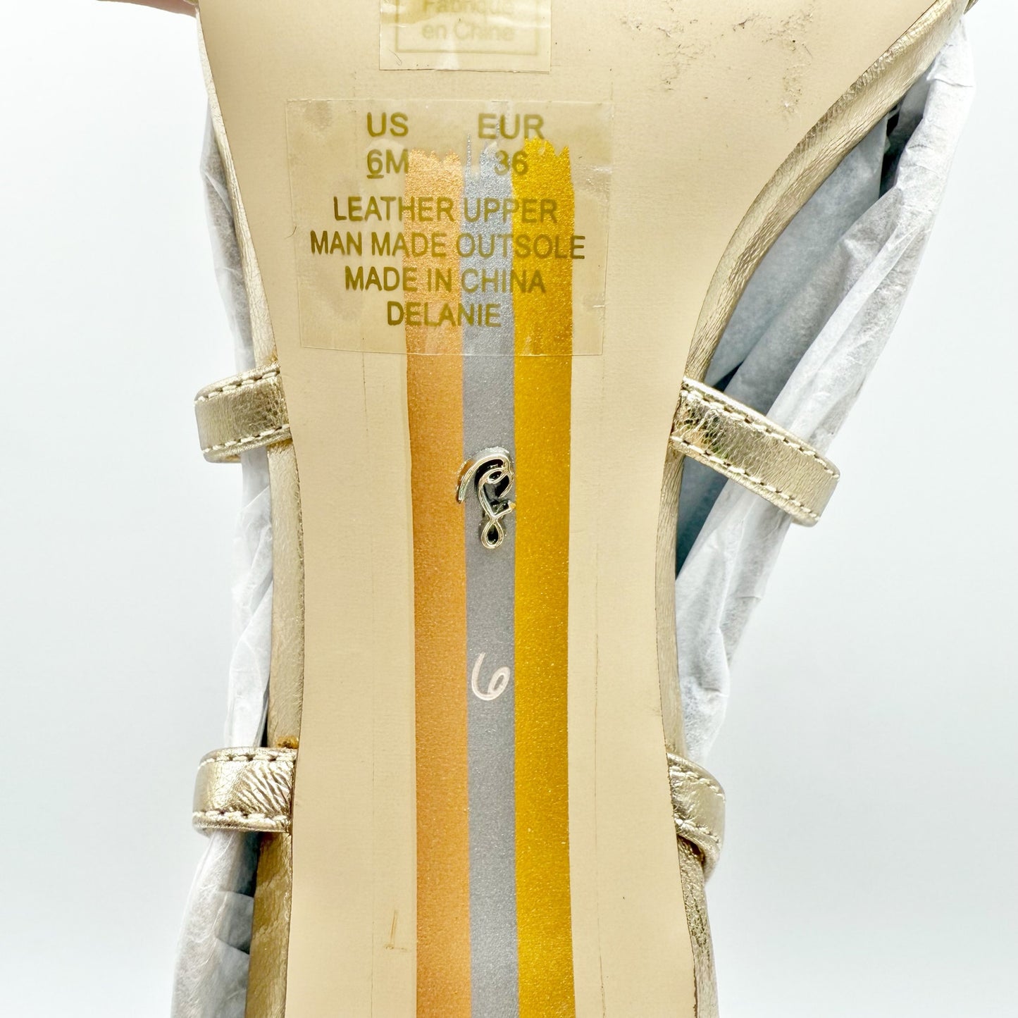 Sam Edelman Womens Delanie Heeled Sandal US 6 M EU 36 Gold Leather Strappy NIB