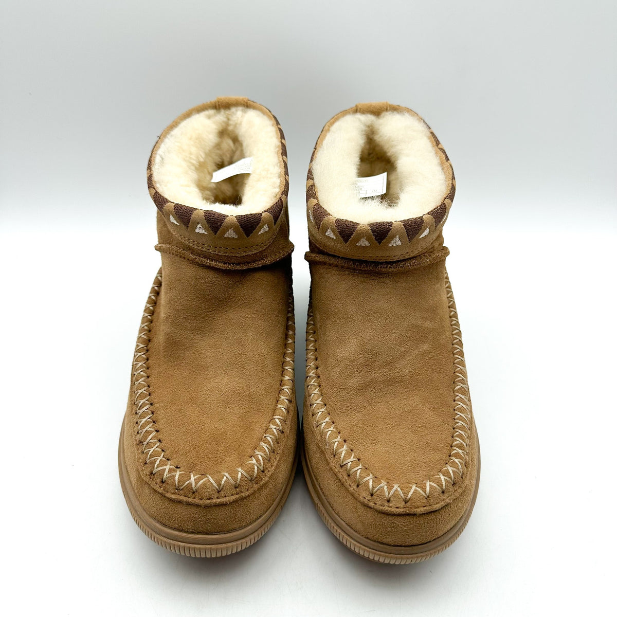 Manitobah Mukluks Women WR Reflections Ankle Boots Size 5 Tan Shearling NWOB