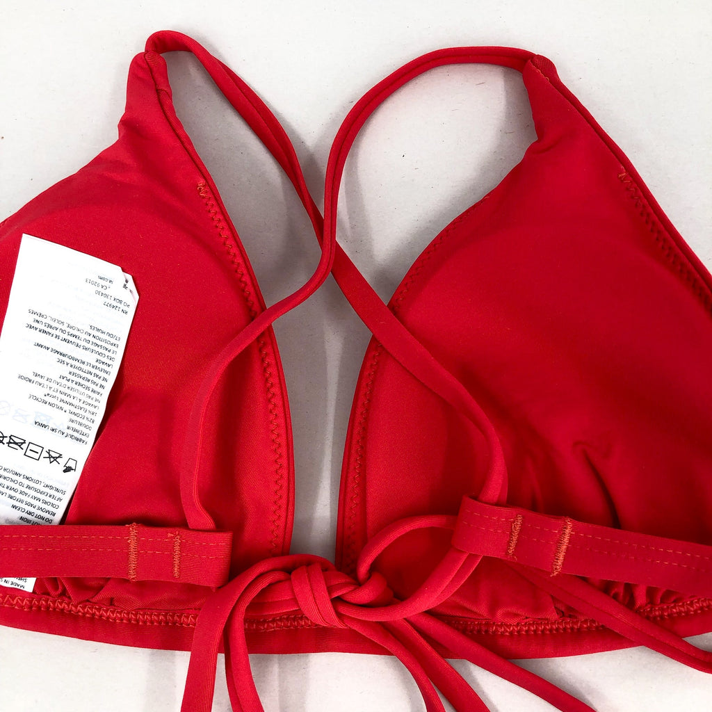 PRANA Women's Sunkissed Bikini Top XS Carmine Red Cross Back Stretch NWT
